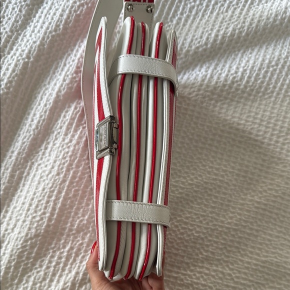 Versace Red and White Geometric Crossbody Bag - Picture 9 of 16